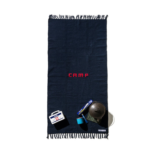 Navy Handloomed Camp Rug