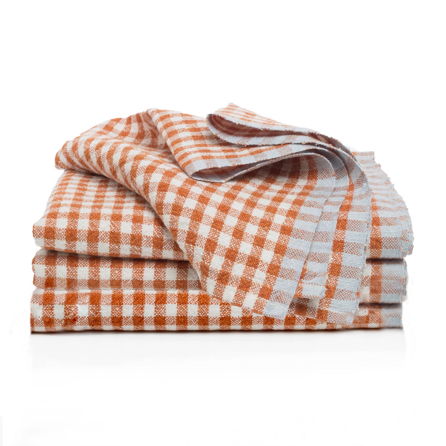 Two-Tone Gingham Napkins - Cognac + Blue