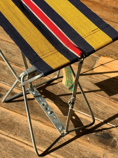 Vintage Metal + Canvas Folding Stool