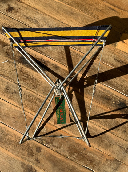 Vintage Metal + Canvas Folding Stool