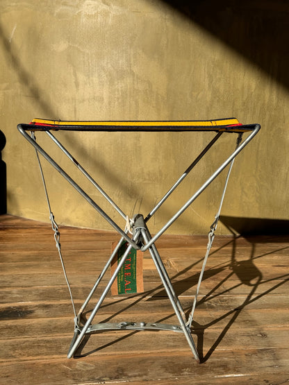 Vintage Metal + Canvas Folding Stool