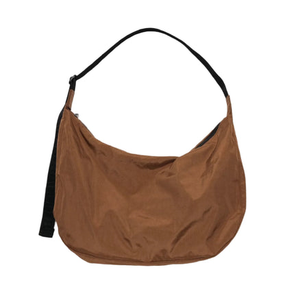 Large Nylon Crescent Bag - Brown