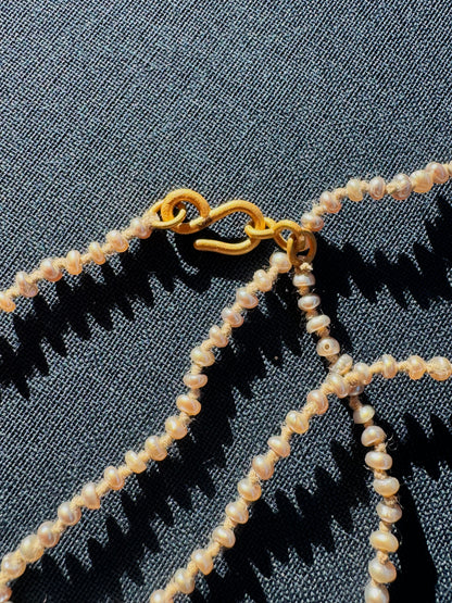 22k Small Grey Seed Pearl Strand