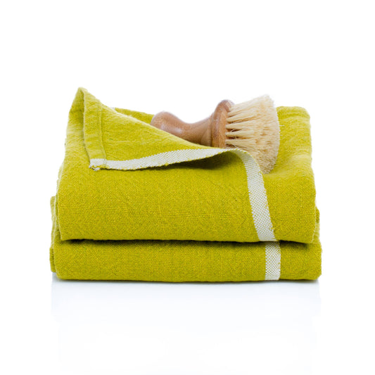 Chunky Linen Towels - Lime