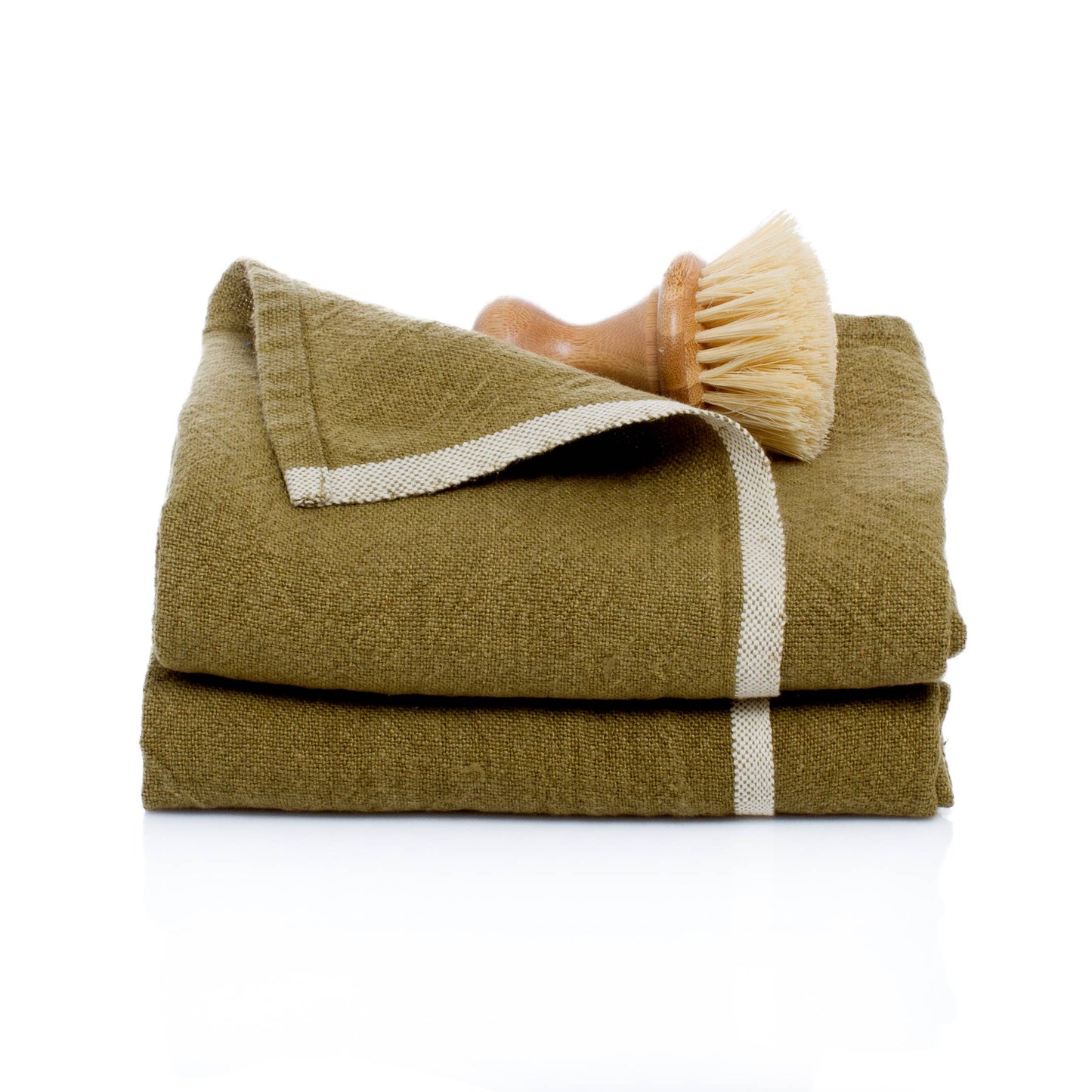 Chunky Linen Towels - Forest Green